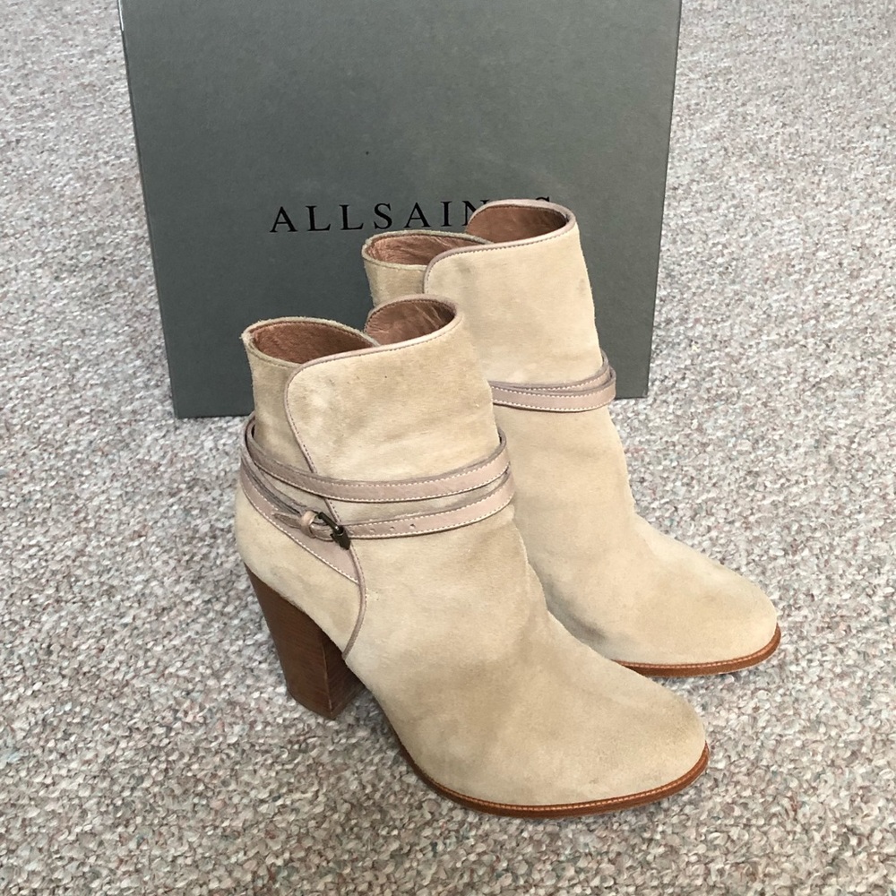 All Saints Victoria suede boots booties US7.5/EU38